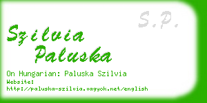 szilvia paluska business card